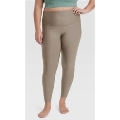 All In Motion Effortless Support High-Rise 7/8 Leggings Taupe 3X NEW Pockets