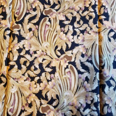 Metallic Gold Brown Floral Print Quilt Fabric 17''x 30'' F0053