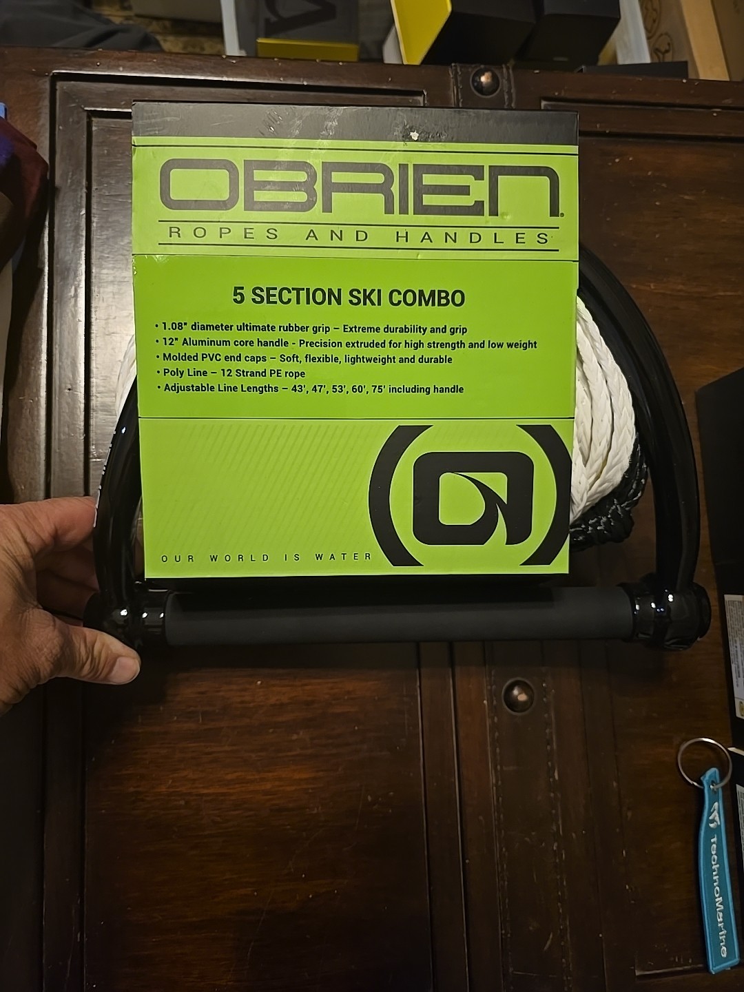 O'Brien 5-Section Combo Waterski Rope with Handle Adjustable 43',47',53',60',75'