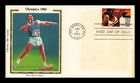 DR JIM STAMPS US COVER OLYMPICS SHOT PUT 40C AIR MAIL FDC COLORANO SILK CACHET