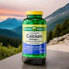 Spring Valley Rapid-Release Calcium Dietary Supplement, 120 Softgel Capsules