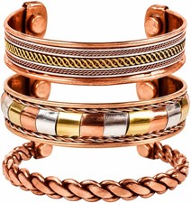 Touchstone copper bracelets  gift for men women adjustable 100 pure solid rea