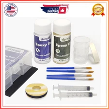 Fishing Rod Repair Kit Complete Supplies with Epoxy Glue,Wrapping Thread,Brushes