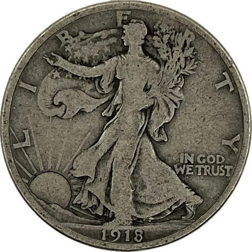 1918-S Walking Liberty Silver Half Dollar in a SAFLIP® - Fine