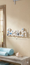 Beach Wall Hanging Sign 15 Coastal Nautical Seashell Starfish Sea Glass Plaque
