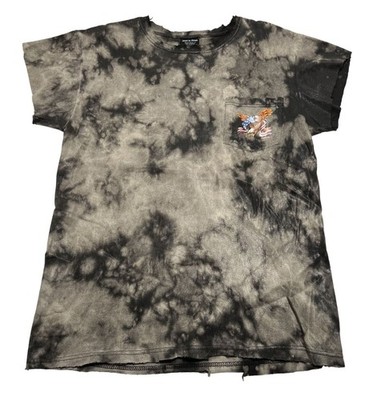 Jaded by Knight Eagle Classic Cycles Distressed Graphic T-Shirt in Black Tie Dye