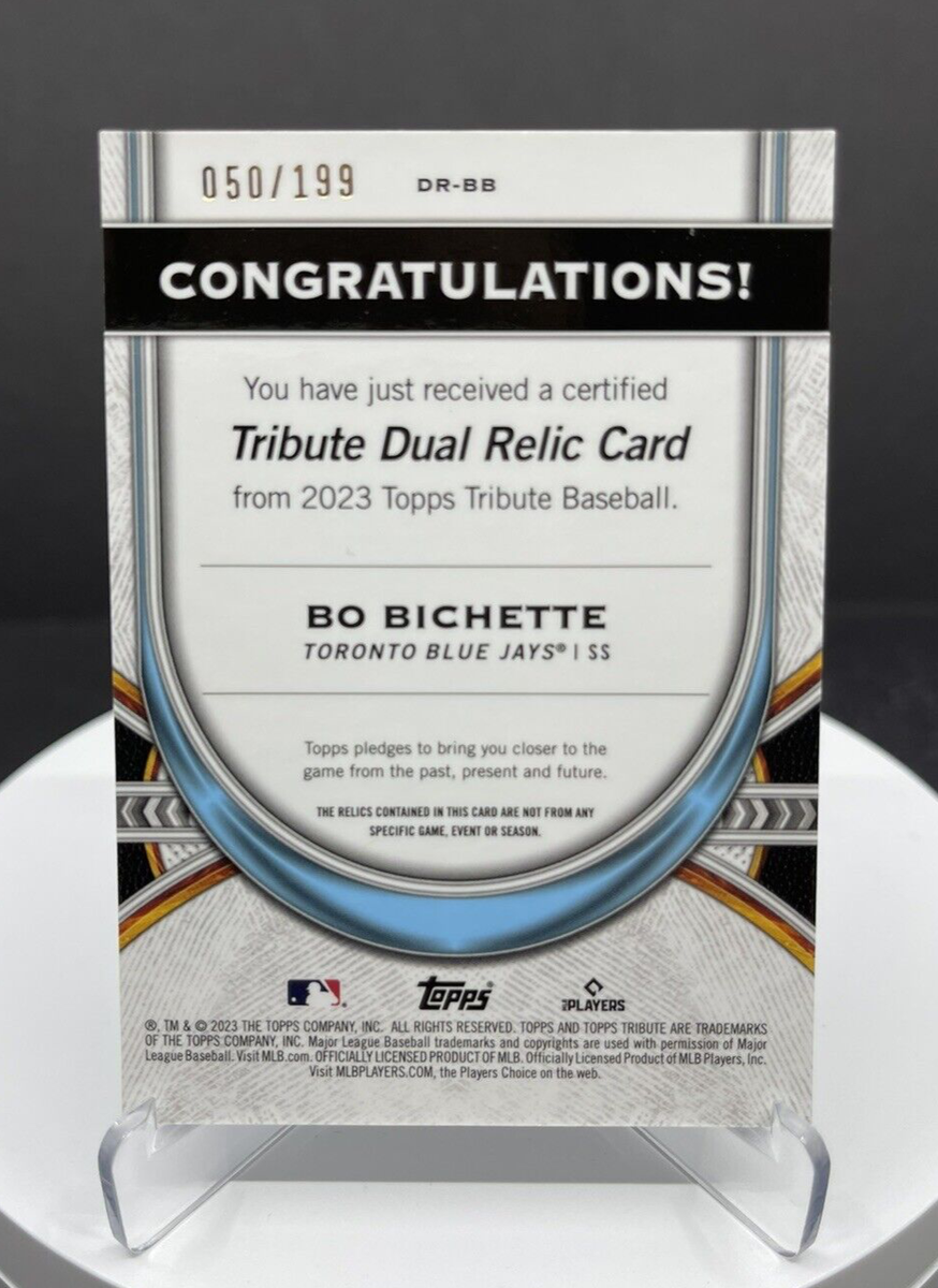 2023 Topps Tribute BO BICHETTE 050/199 GAME USED JERSEY Dual Relic 