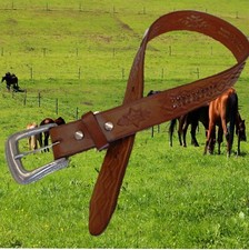 Leather Belt, Hallmarked Belt by Stars  Stripes, Western Belt