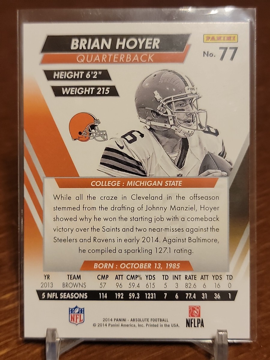 2014 Panini Absolute Brian Hoyer #77 Cleveland Browns | eBay
