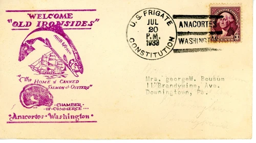 Naval Cover US Frigate Constitution Anacortes Washington July 20, 1933
