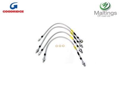 GOODRICH EXTENDED BRAKE HOSES STAINLESS  TF643GD FITS DEFENDER + ABS 