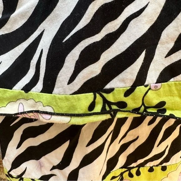 Ann Loren Zebra Print with Green Flare Leg Pants with Ruffles Girls Size 4/5T - Image 4 of 4