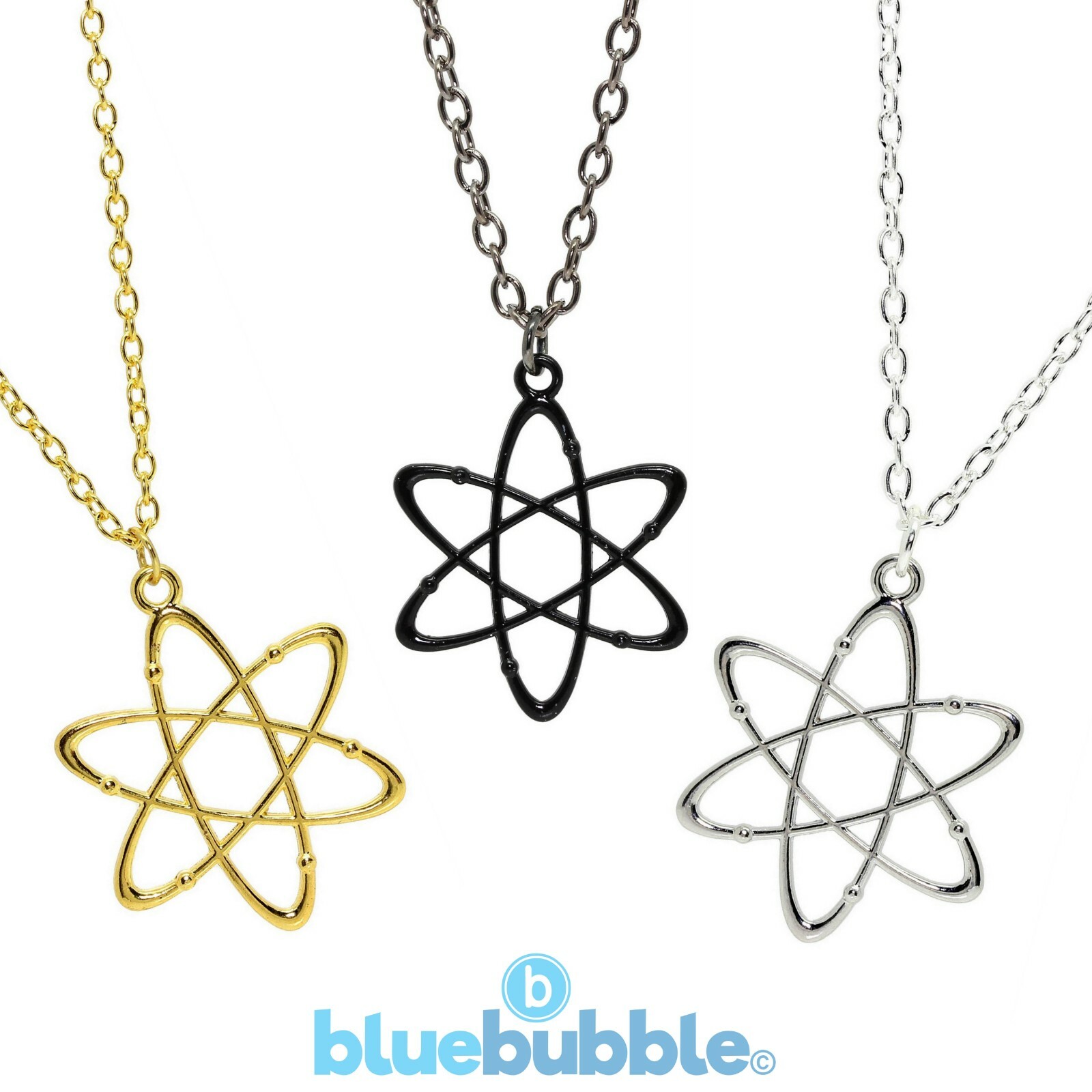 Bluebubble CRAZY SCIENCE Atom Collar Lindo Kitsch Geek Símbolo Nerd Funky Divertido Reino Unido