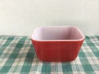 Vtg PYREX Refrigerator Dish 501 B Red 1-1/2 cup Some Minor Scratches No Lid