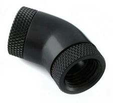 Bitspower 45-Degree, Dual Rotary Adapter /Extender, Female to Female Matte Black