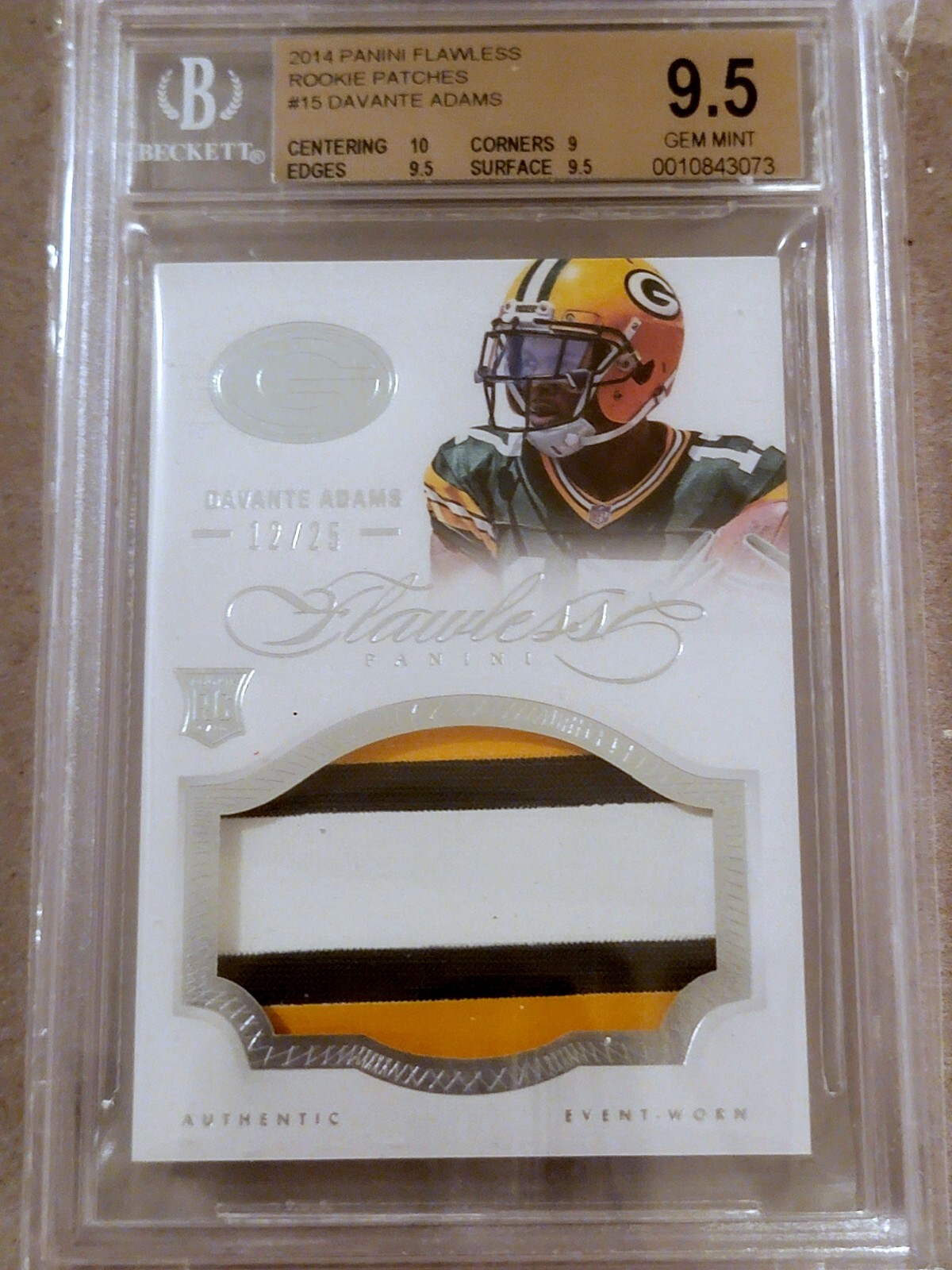 Davante Adams Panini Flawless Rookie Flawless Signature #15 Emerald
