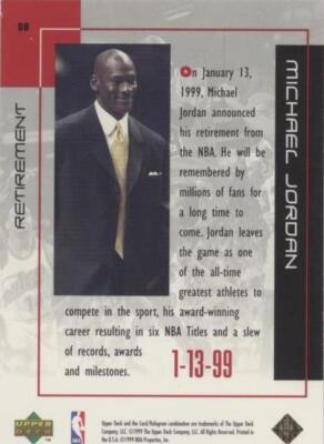 1999 Upper Deck Michael Jordan Career - Michael Jordan #60 for