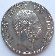 Coin Empire 2 Mark Albert King of Saxony 1896 E in Uncirculated