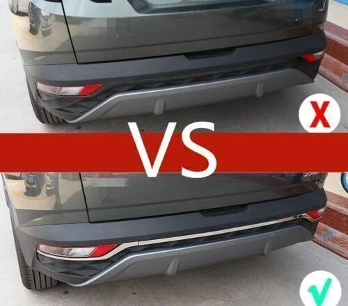 For Hyundai Tucson 2022-23 Stainless Chrome Rear Bumper Protector Lower Strip 3P - Image 2 of 4