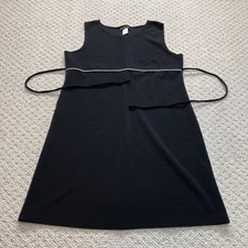 Disorderly Kids Shift Dress Womens 18 Black Sleeveless Tie Strap Polyester Midi