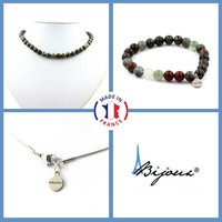 ParüRe Schmuck Armband Halskette Perlen Jaspis Blut Drachen- 8 Mm. GrößE Personn
