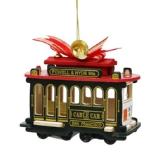 San Francisco Trolley Ornament Wooden 4 Inches