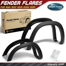 4PCS Front & Rear Side Factory Style Fender Flares for Ram 1500 2019-2021 Shiny