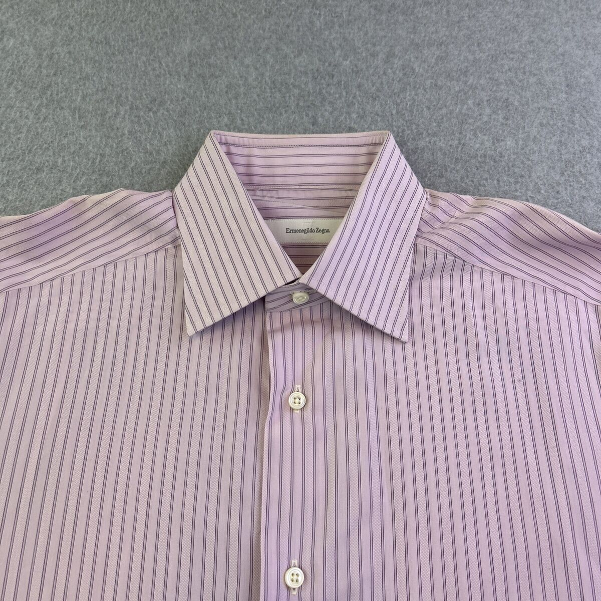 Ermenegildo Zegna Dress Shirt Mens 15.5 Pink Striped Long Ermenegildo Zegna Dress Shirt Mens 15.5 Pink Striped Long