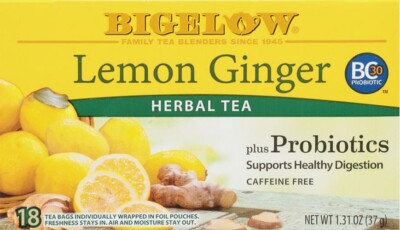 Bigelow Lemon Ginger Herbal Tea - 18 tea bags