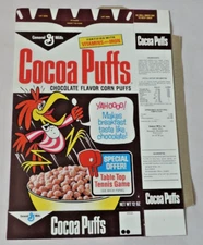 General Mills Cocoa Puffs Cereal Box File Flat Series 85 Table Top Tennis Game