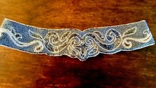 Vintage Handmade Beaded La Regale Belt Medium Gray,Black  Silver