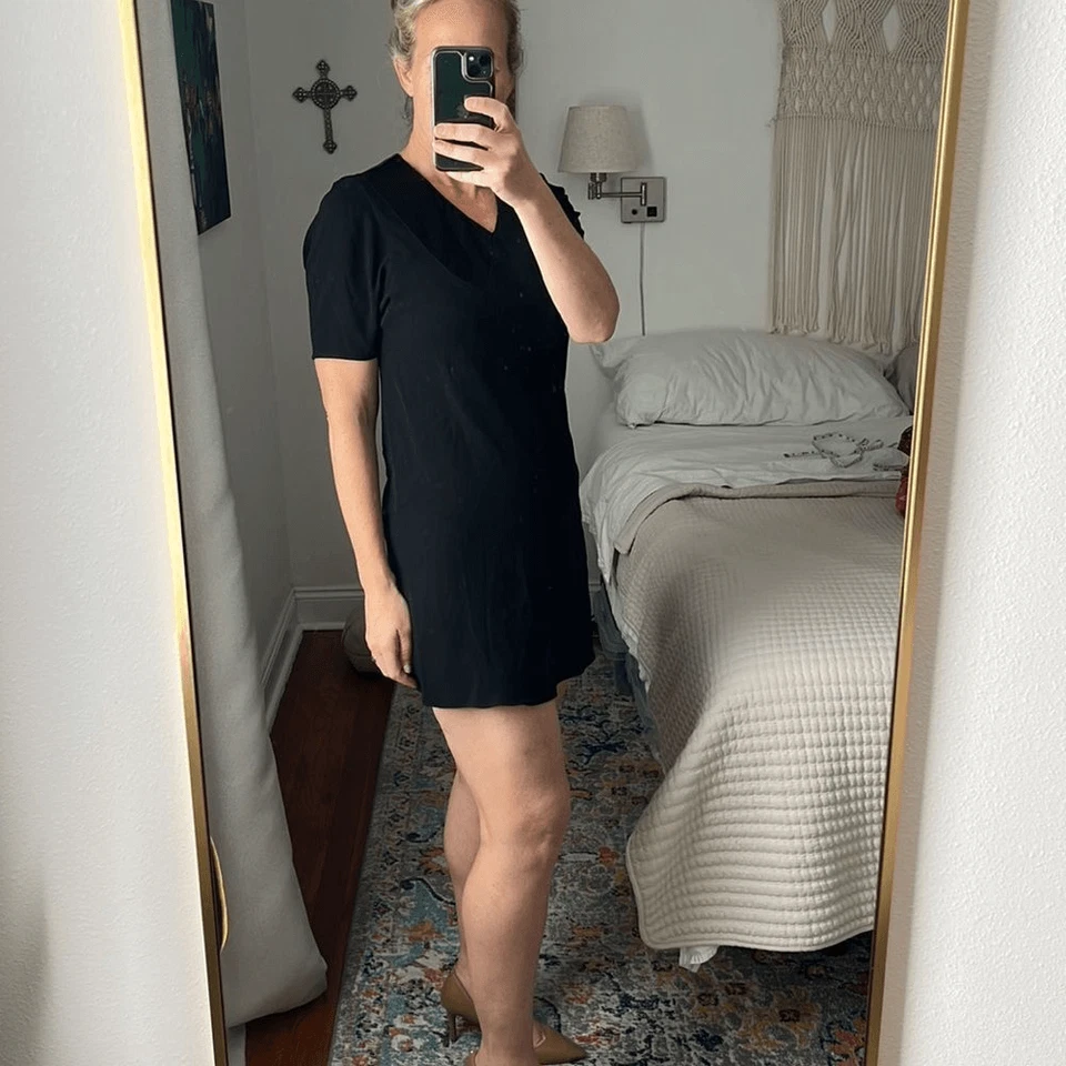 Vestido Balenciaga Triacetato Mujer Talla 38 US 2 Negro Cuello en V Foto 3 de 4