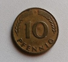 10 Pfennig 1950 D, BRD, Umlaufmünze