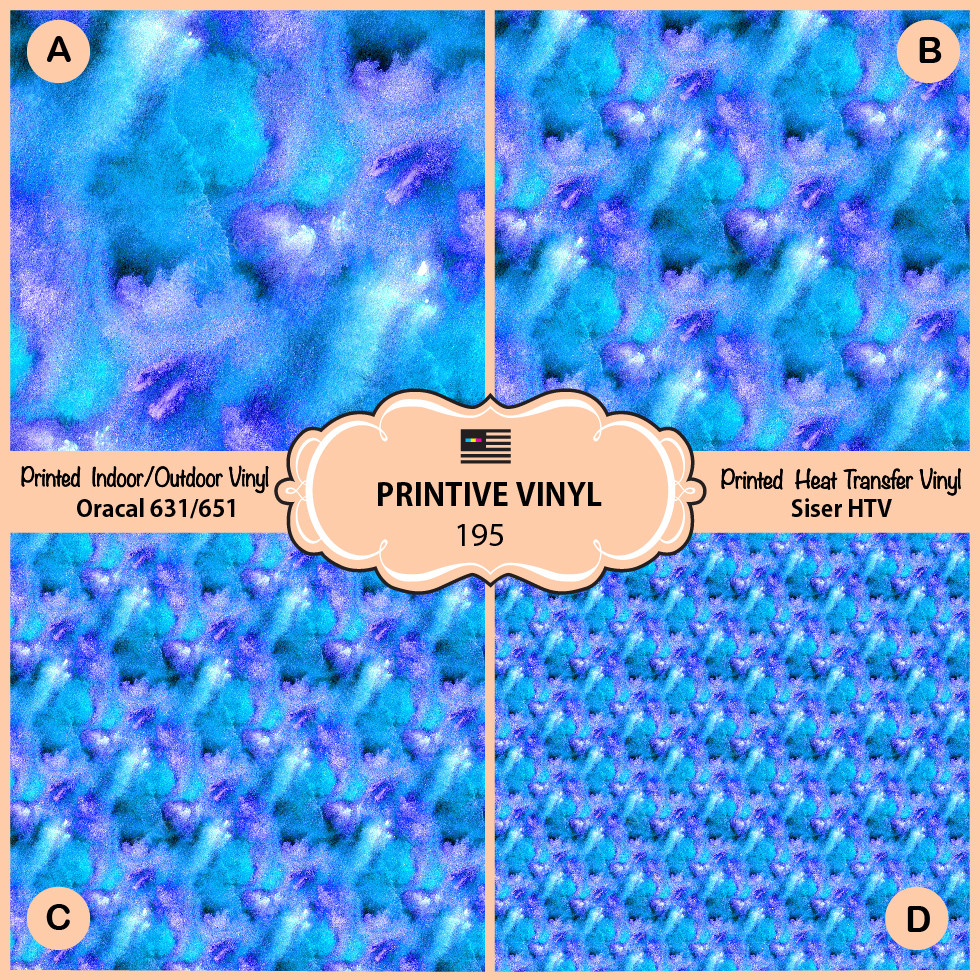 Watercolor Spread Splash Patterned HTV, Iron on, Printed HTV,Adhesive Vinyl- 195