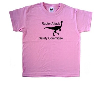 Raptor Attack Safety Committee Pink Kinder T-Shirt