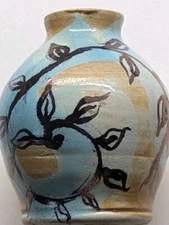 Andrew Richards Drip Glazed Pottery Vase Browns Blues Earth Tones 4" In Height 