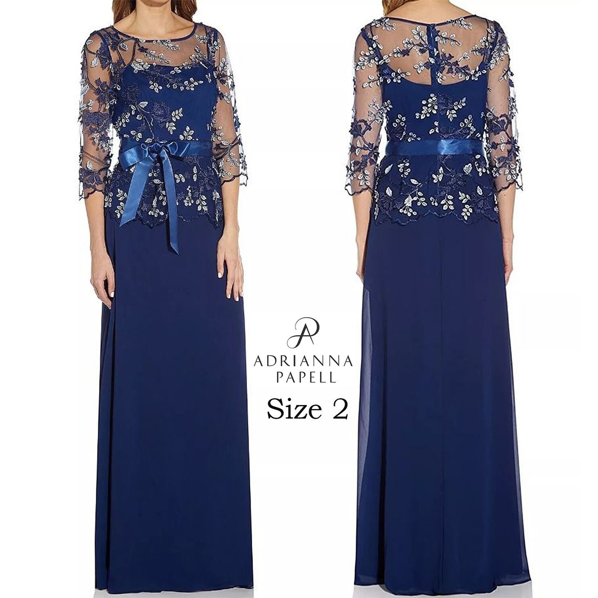 adrianna papell embroidered dress V-Neck - Midnight Multi Teamed with heels for a dressy occasion or sandals for a day out Adrianna Papell Sleeveless Illusion Floral