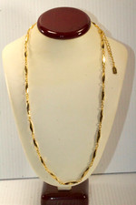 Nikken Therapy Magnetic Diamond Cut Gold Tone Chain Necklace Adjustable Size 11