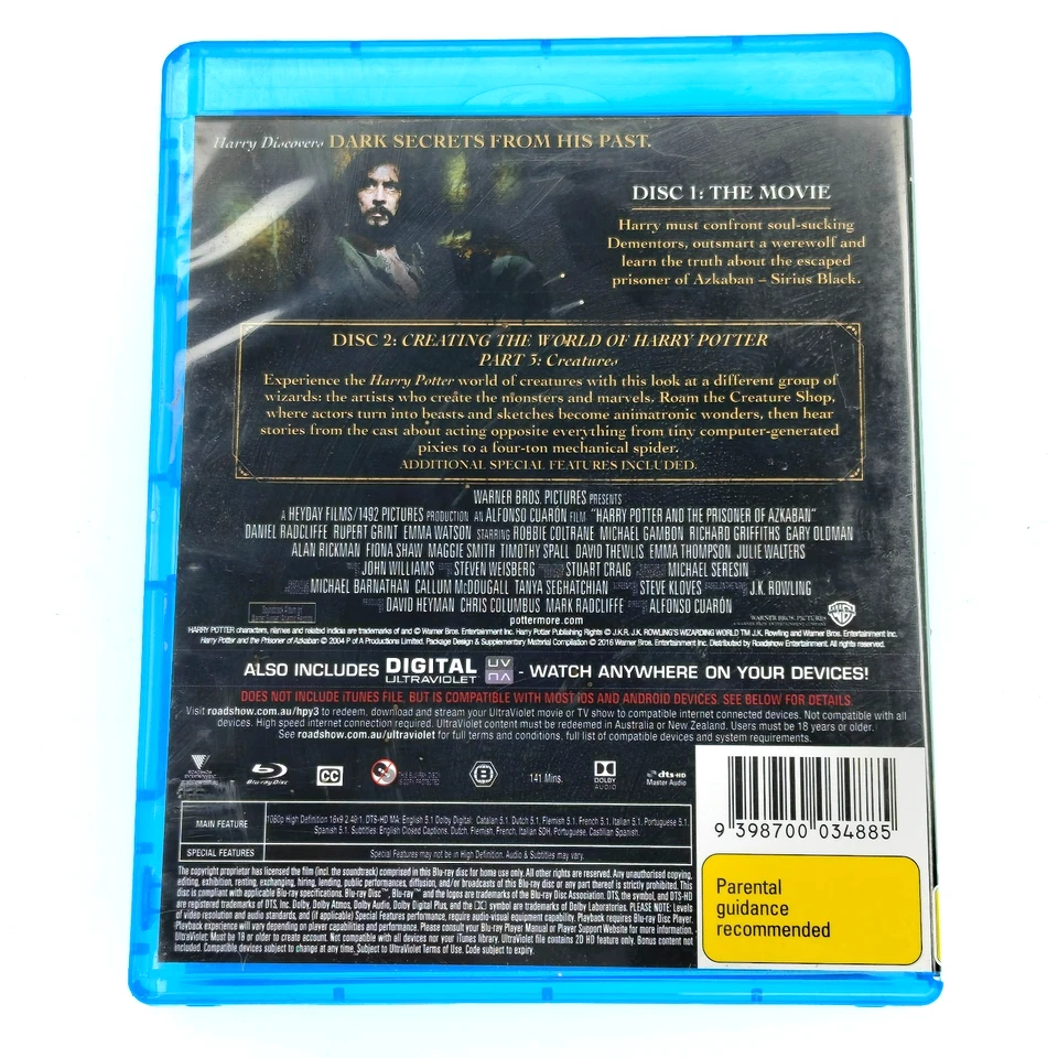 Harry Potter and the Prisoner of Azkaban - Special Edition - Blu Ray - Reg B - Image 2 of 2
