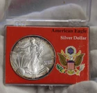1999 US Silver Eagle $1 in Red Case Unc Edge Toning