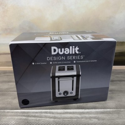 Williams Sonoma Dualit Design Series Toaster 2-Slice Silver Black Scuffed NIB OB