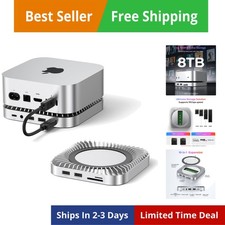 Mac mini M4 Dock Stand with 8T NVMe SSD Enclosure, 2 USB A 10Gbps,10G USB C...