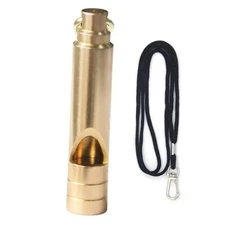 Brass Survival Whistle, 125 dB Loud Emergency Whistle with Lanyard for 1 Pack