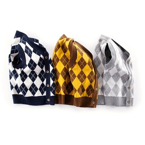 Toddler Baby Cardigan Photo Shoots Sweater Plaid Vest Birthday Newborn Tops - Picture 3 of 25