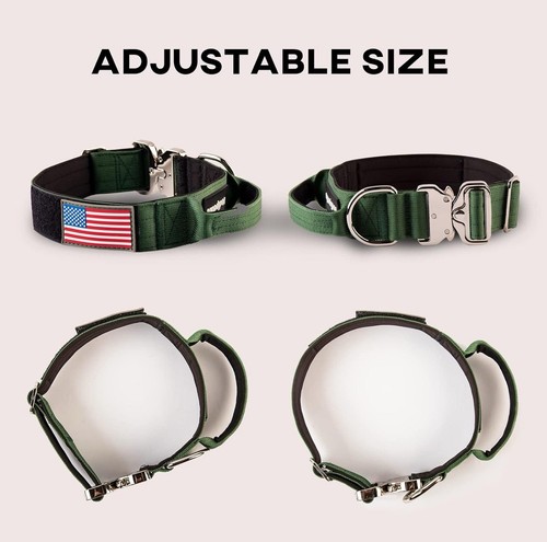 Tactical Dog Collar, Military Training Adjustable Nylon Dog Collar W/Handle NEW - Picture 6 of 15
