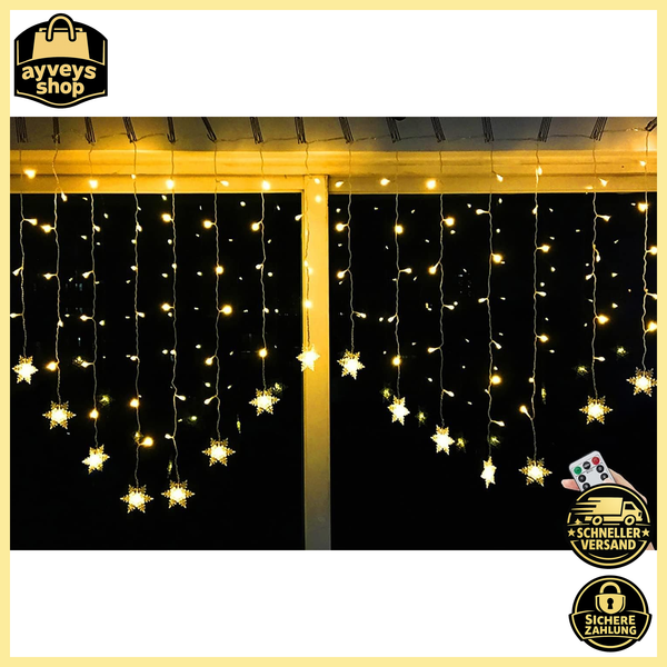 Lichtervorhang Schneeflocken 2X1M Lichterketten USB FüR Fenster Innen Deko-image