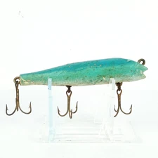 Antique Creek Chub DARTER Pre 1920's 1st Gen No Eyes No Scales Brushed Blue HARD