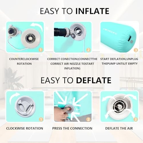 Gymnastics Air Roller Air Barrel, Inflatable 32inch*24inch-no pump Mintgreen