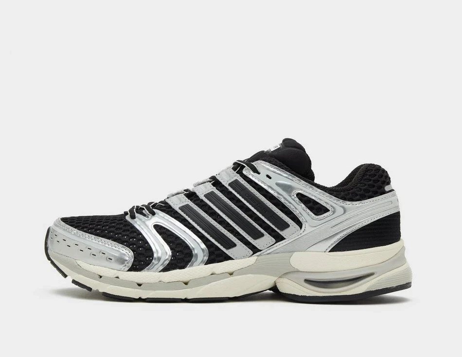 adidas Originals Adistar Control 5 Shoes in Black and Metallic Silver