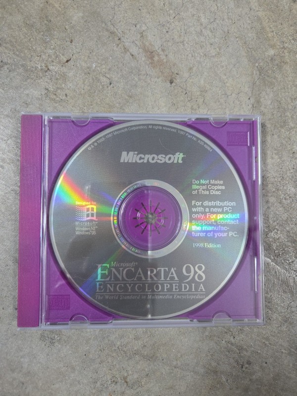Microsoft Encarta Encyclopedia 98 Compatible with Windows 95 NT PC